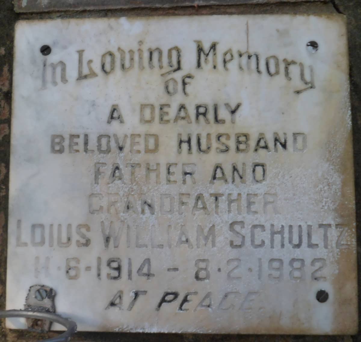 SCHULTZ Loius William 1914-1982
