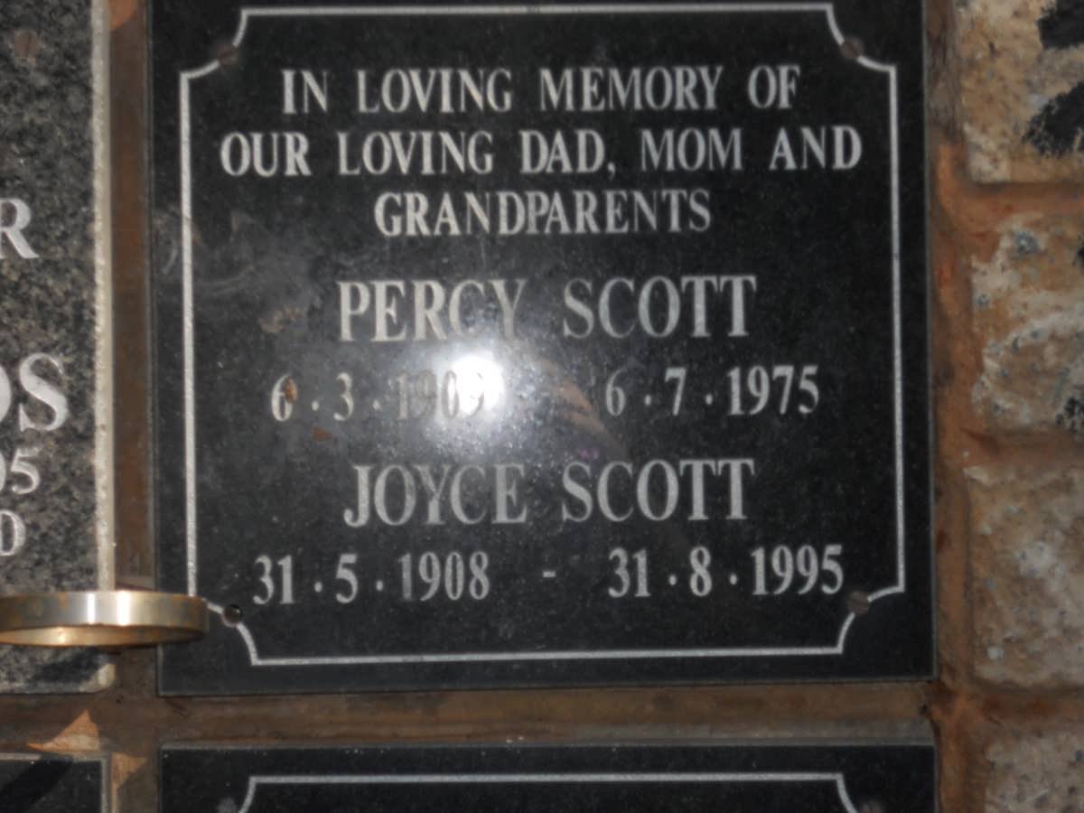 SCOTT Percy 1909-1975 &amp; Joyce 1908-1995