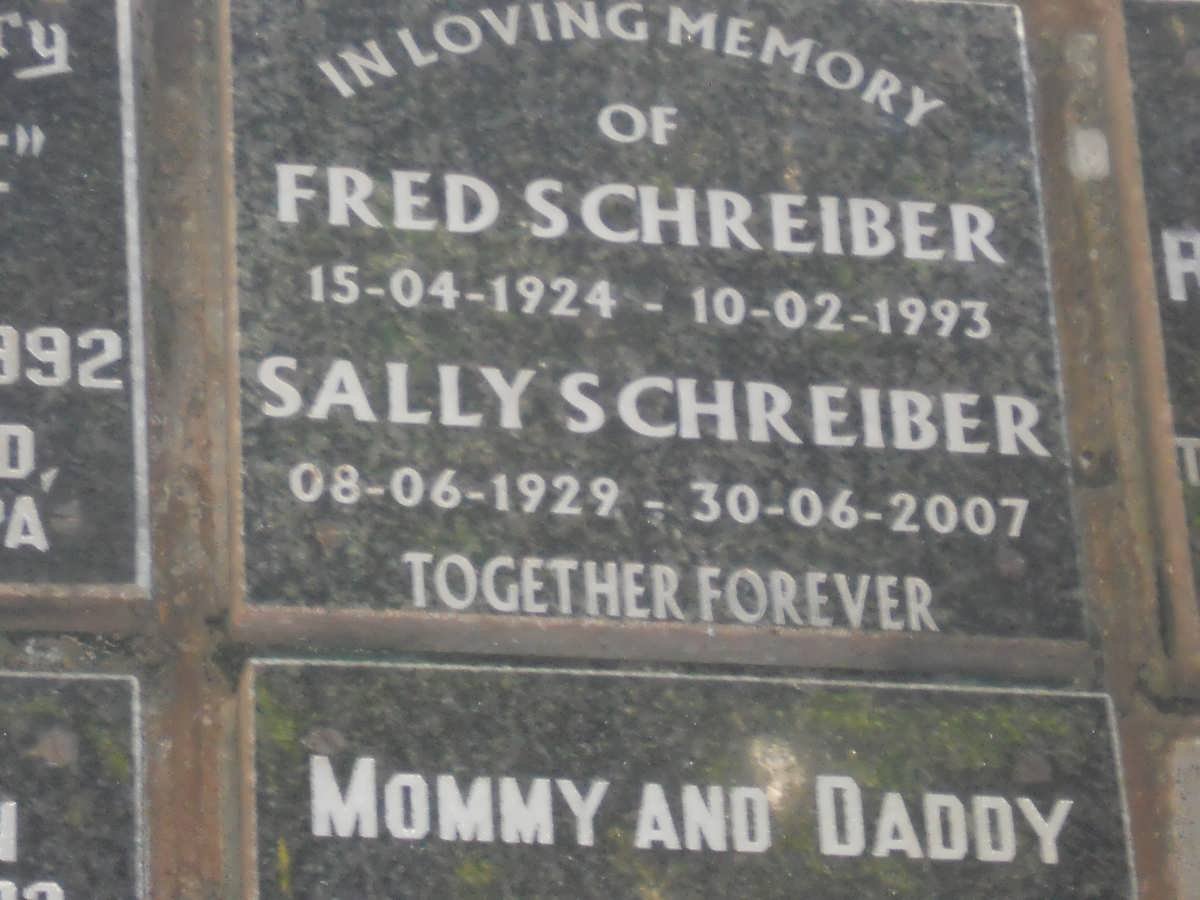 SCHREIBER Fred 1924-1993 &amp; Sally 1929-2007