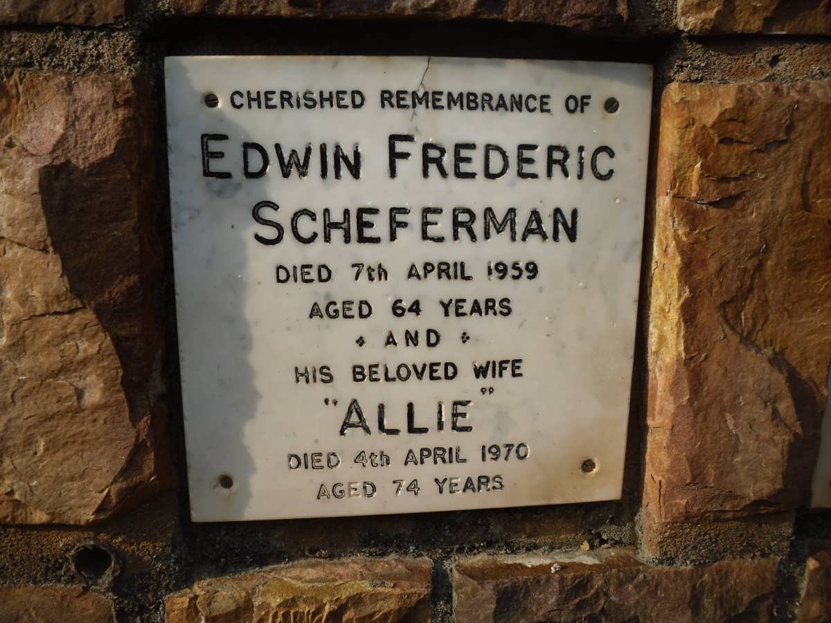 SCHEFERMAN Edwin Frederic -1959 &amp; Allie -1970