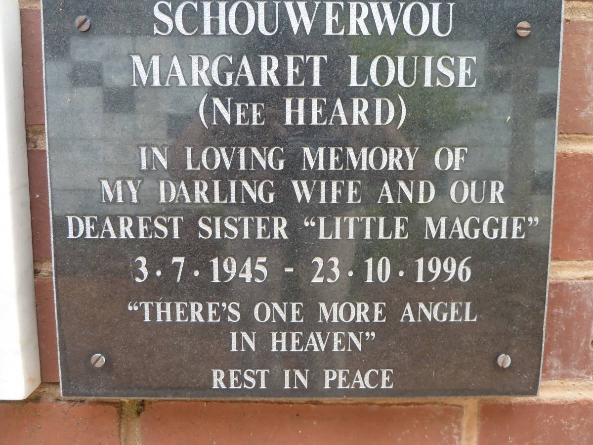 SCHOUWERWOU Margaret Louise nee HEARD 1945-1996