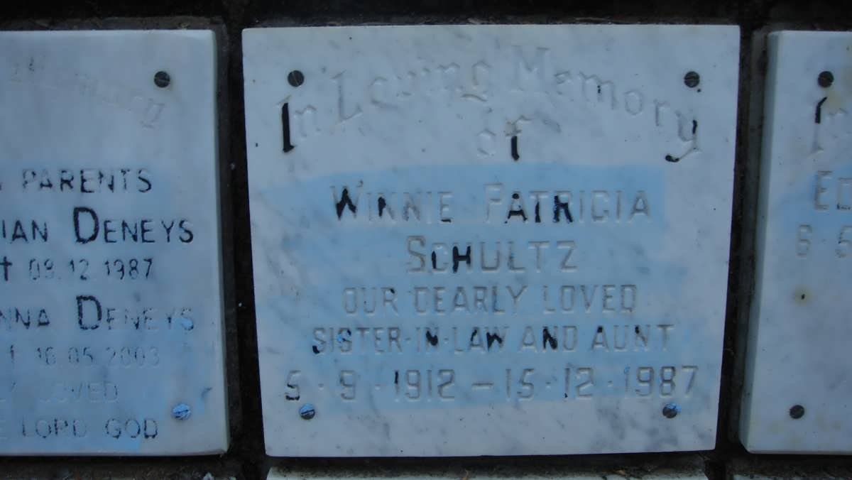 SCHULTZ Winnie Patricia 1912-1987