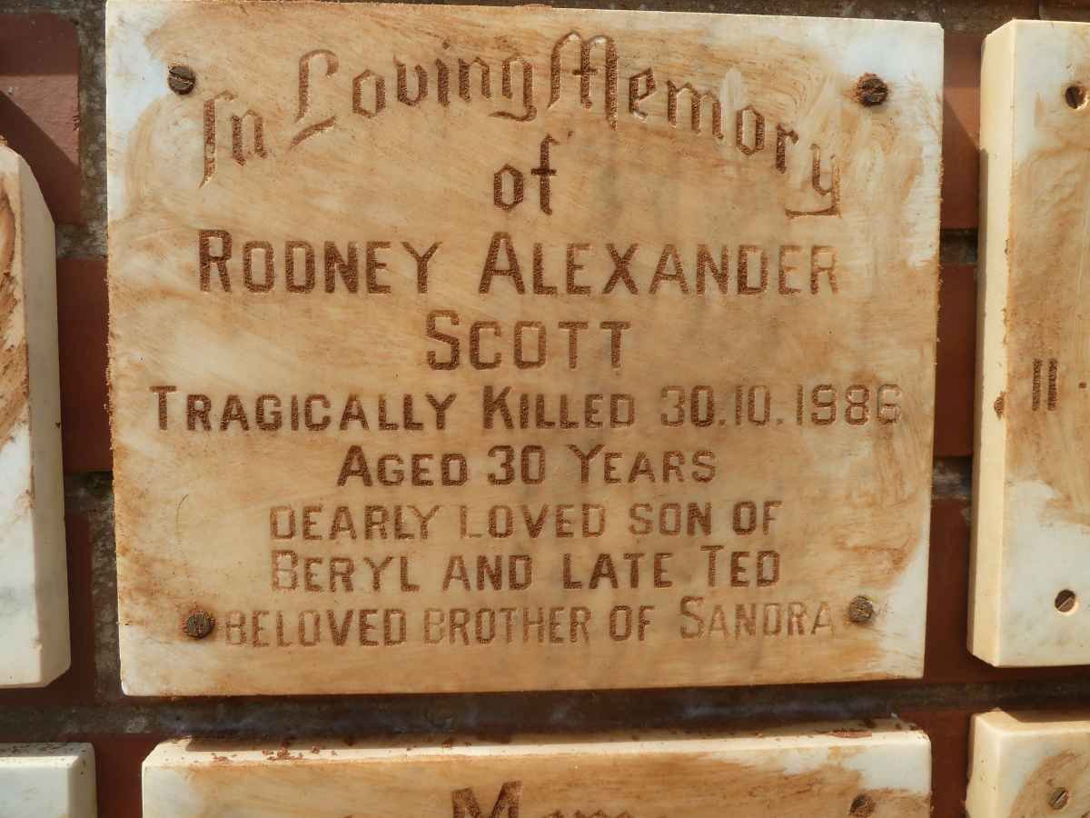 SCOTT Rodney Alexander -1986