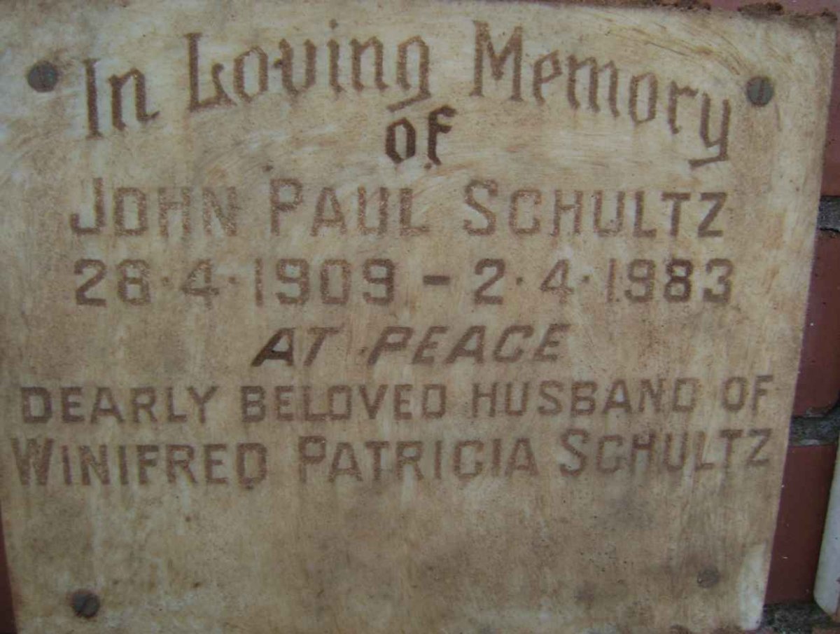 SCHULTZ John Paul 1909-1983