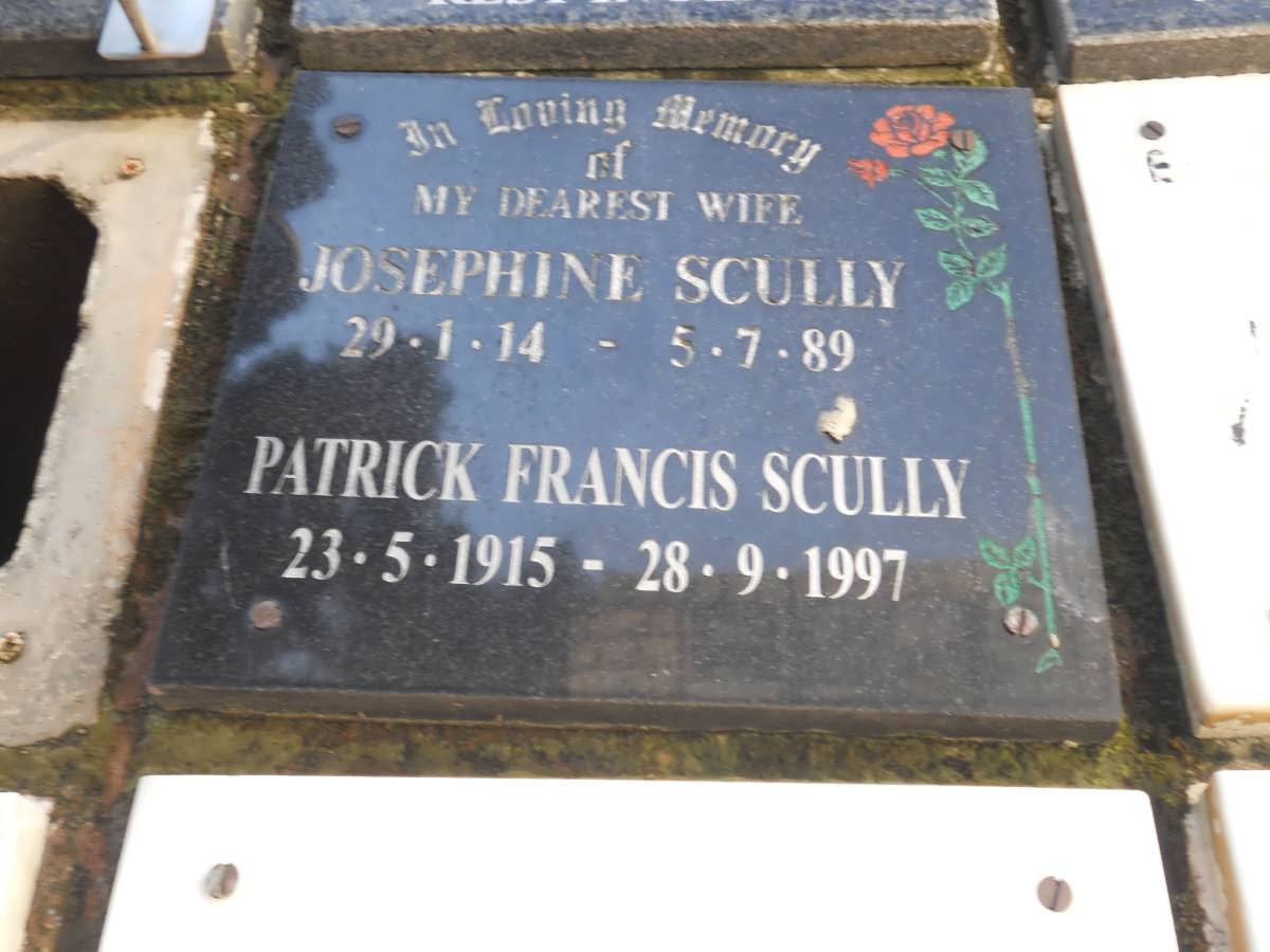 SCULLY Patrick Francis 1915-1997 &amp; Josephine 1914-1989