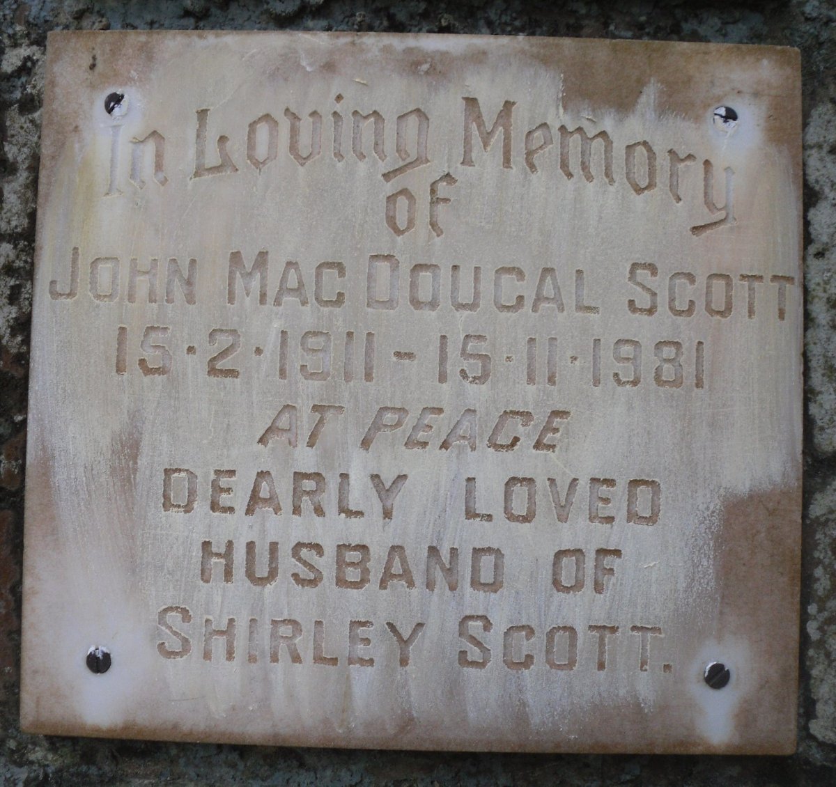 SCOTT John Mac Dougal 1911-1981