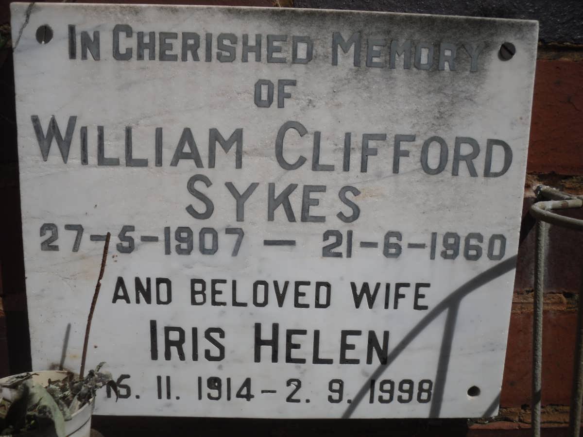 SYKES William Clifford 1907-1960 &amp; Iris Helen 1914-1998