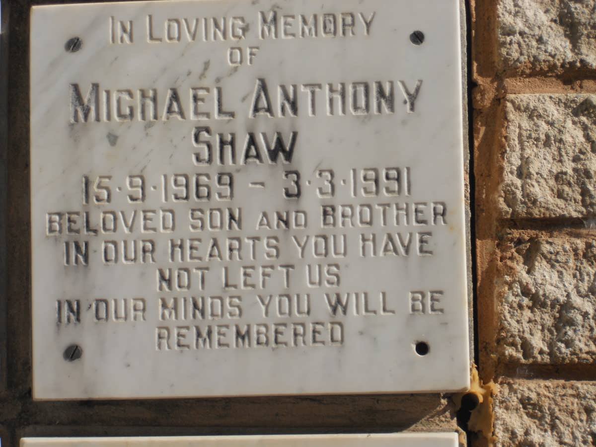 SHAW Michael Anthony 1969-1991