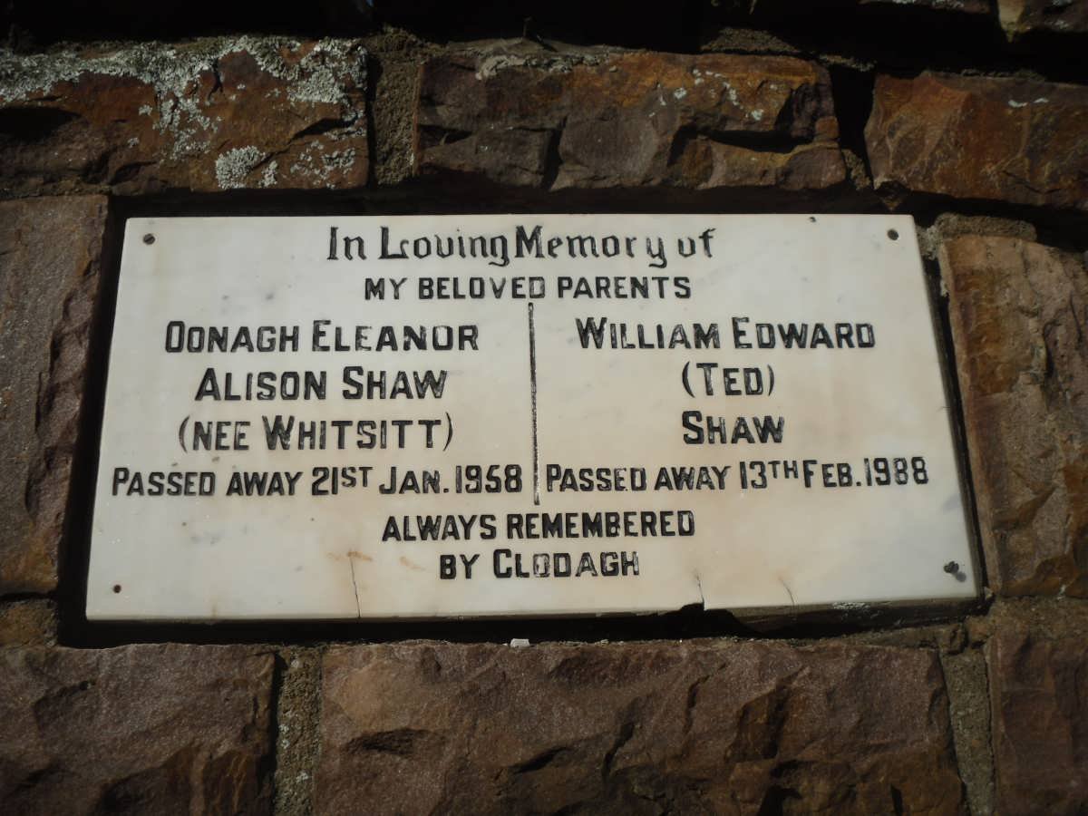SHAW William Edward -1988 &amp; Oonagh Eleanor Alison WHITSITT -1958