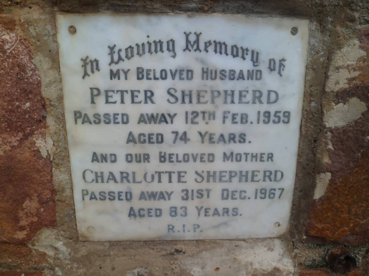 SHEPHERD Peter -1959 &amp; Charlotte -1967