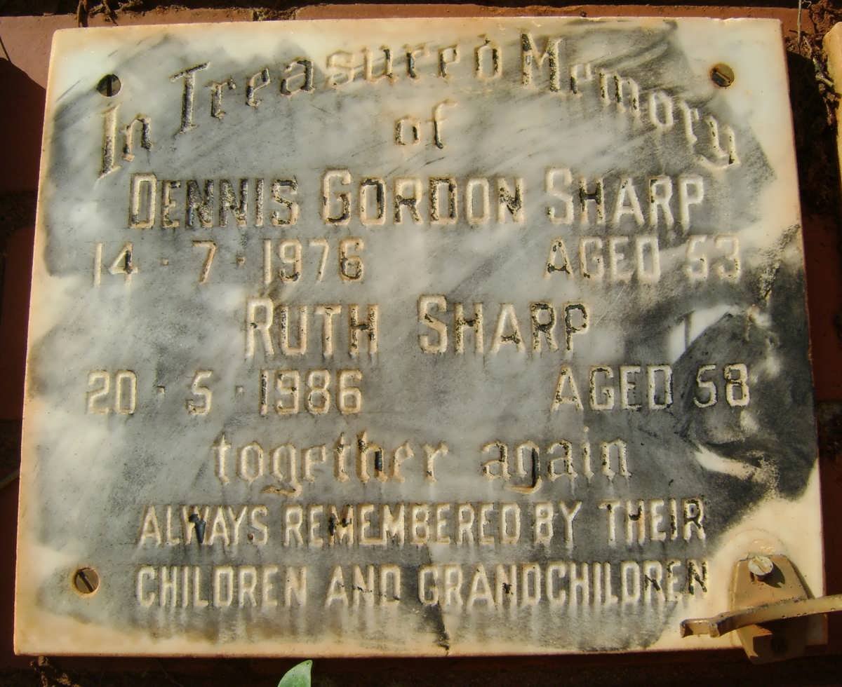 SHARP Dennis Gordon -1976 &amp; Ruth -1986