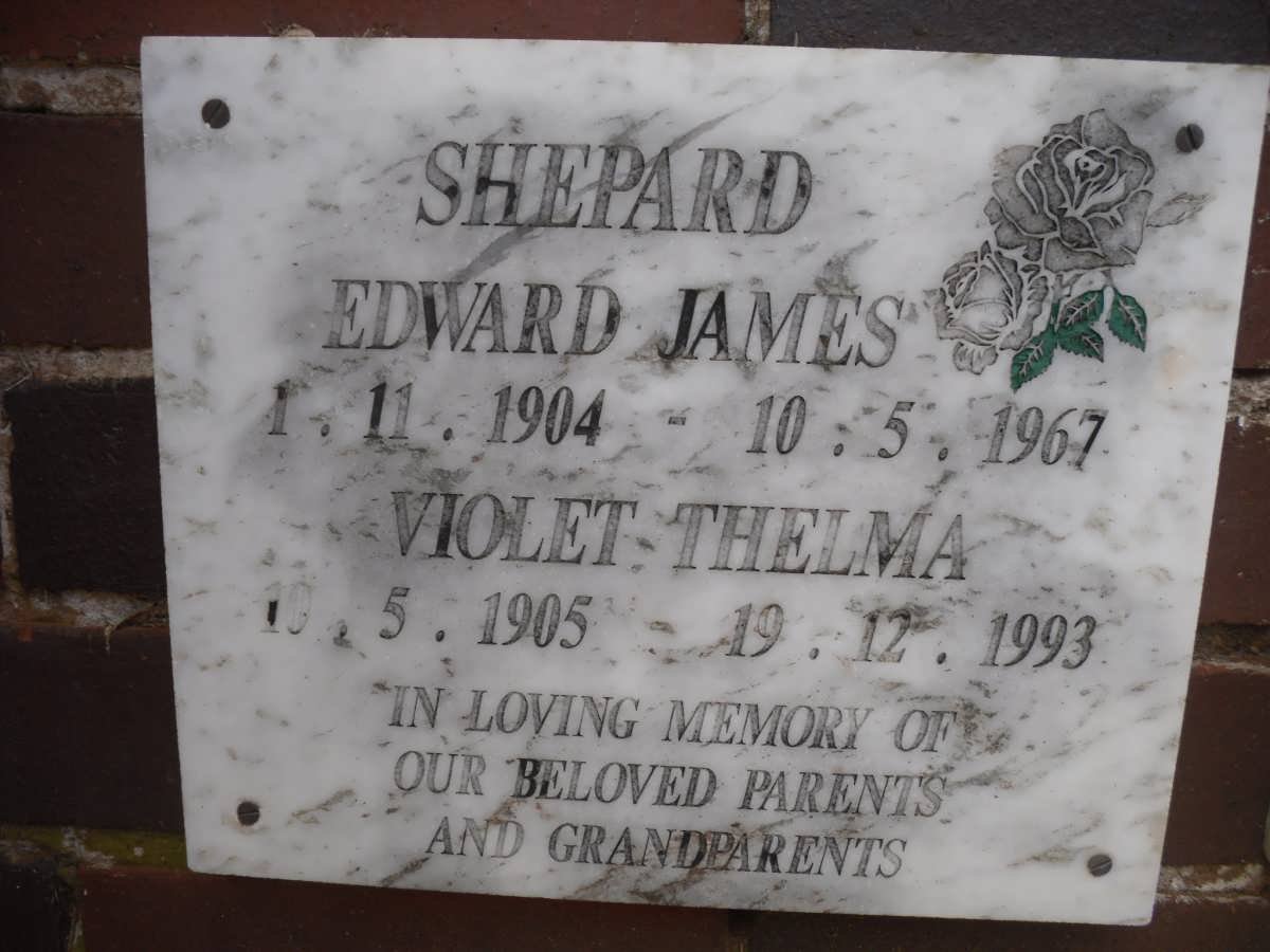 SHEPARD Edward James 1904-1967 &amp; Violet Thelma 1905-1993
