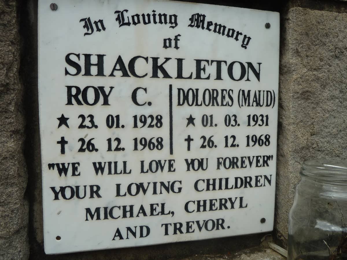 SHACKLETON Roy C 1928-1968 &amp; Dolores 1931-1968
