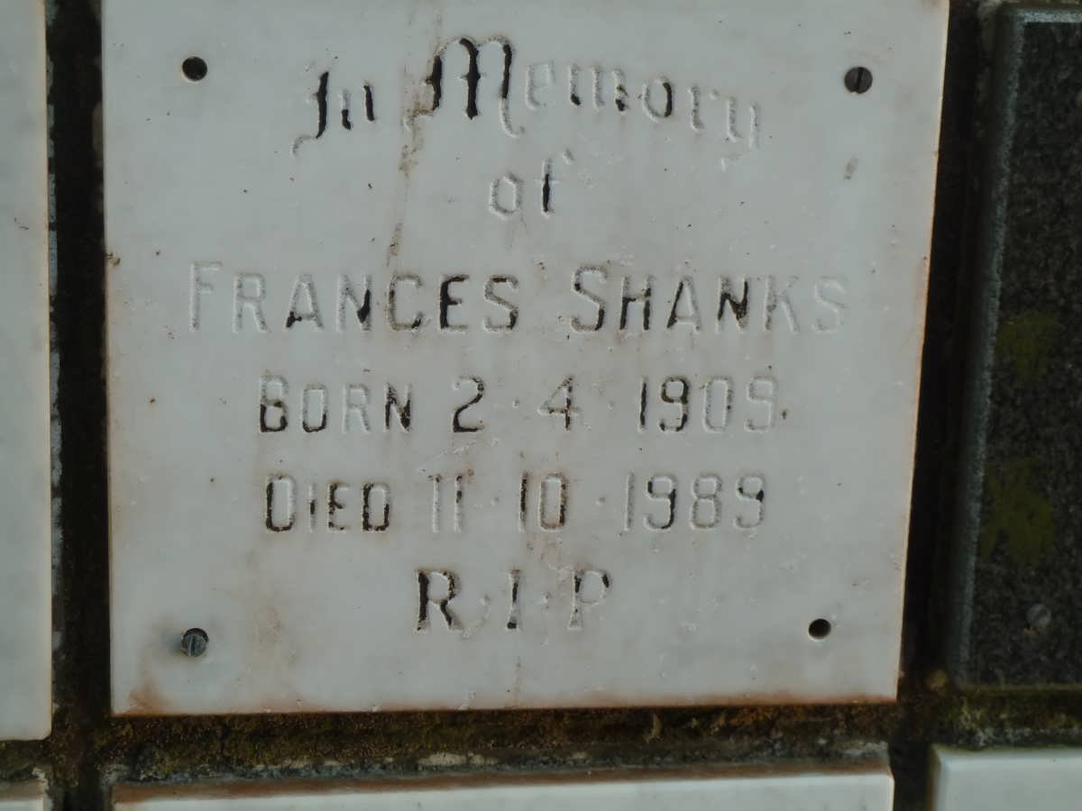SHANKS Frances 1909-1989