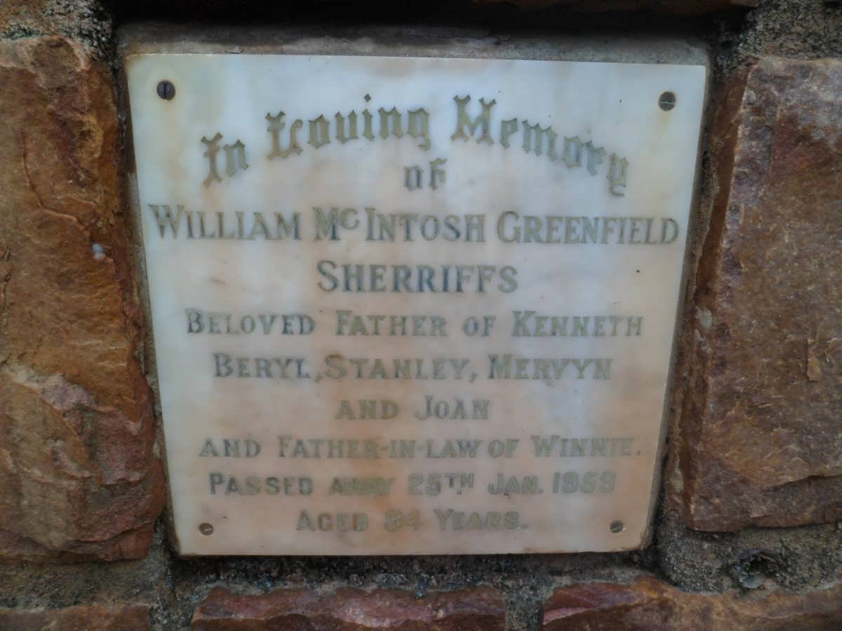 SHERRIFFS William McIntosh Greenfield -1959