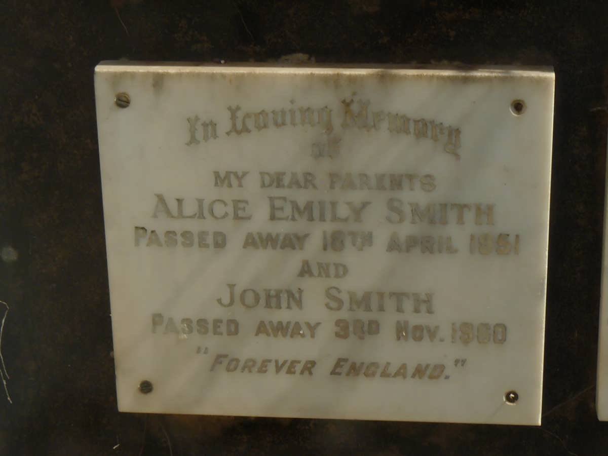 SMITH John -1960 &amp; Alice Emily -1951