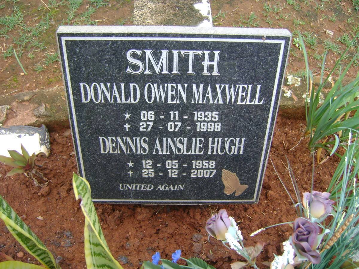 SMITH Donald Owen Maxwell 1935-1998 :: SMITH Dennis Ainslie Hugh 1958-2007