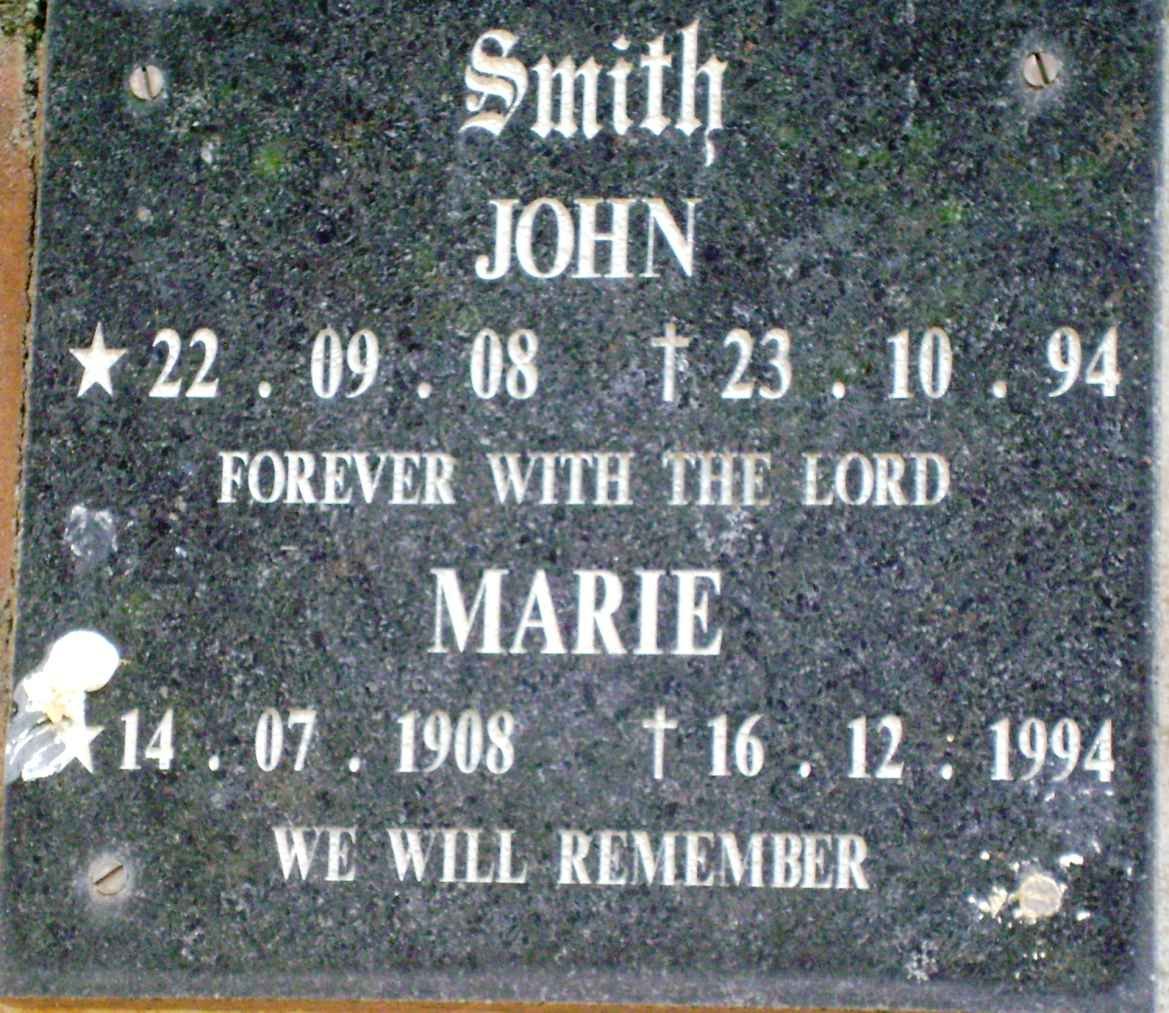 SMITH John 1908-1994 &amp; Marie 1908-1994