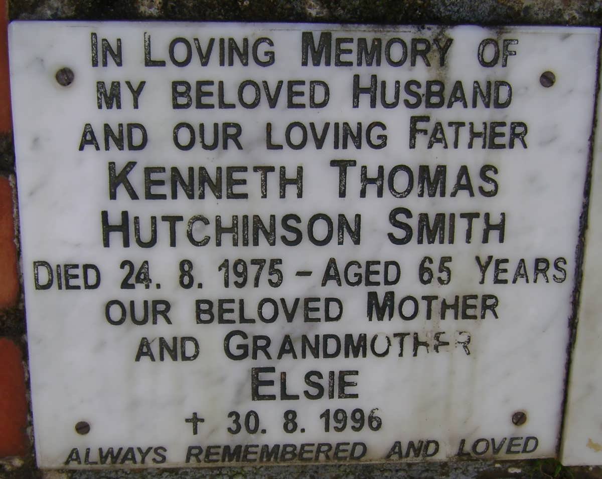 SMITH Kenneth Thomas Hutchinson -1975 &amp; Elsie -1996
