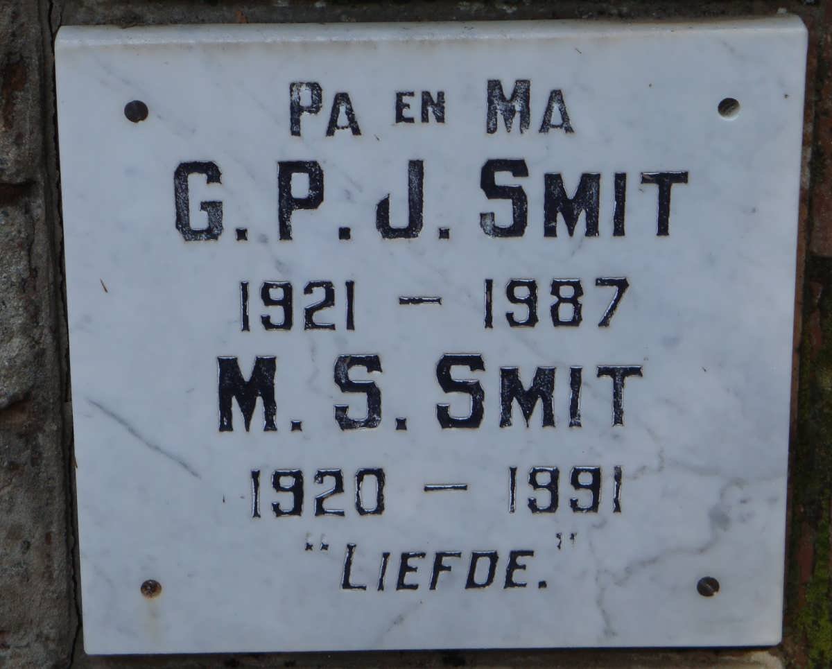 SMIT G.P.J. 1921-1987 &amp; M.S. 1920-1991