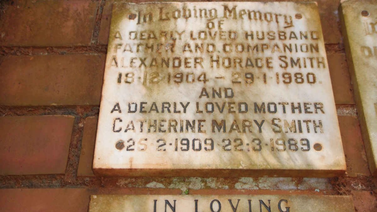 SMITH Alexander Horace 1904-1980 &amp; Catherine Mary 1909-1989