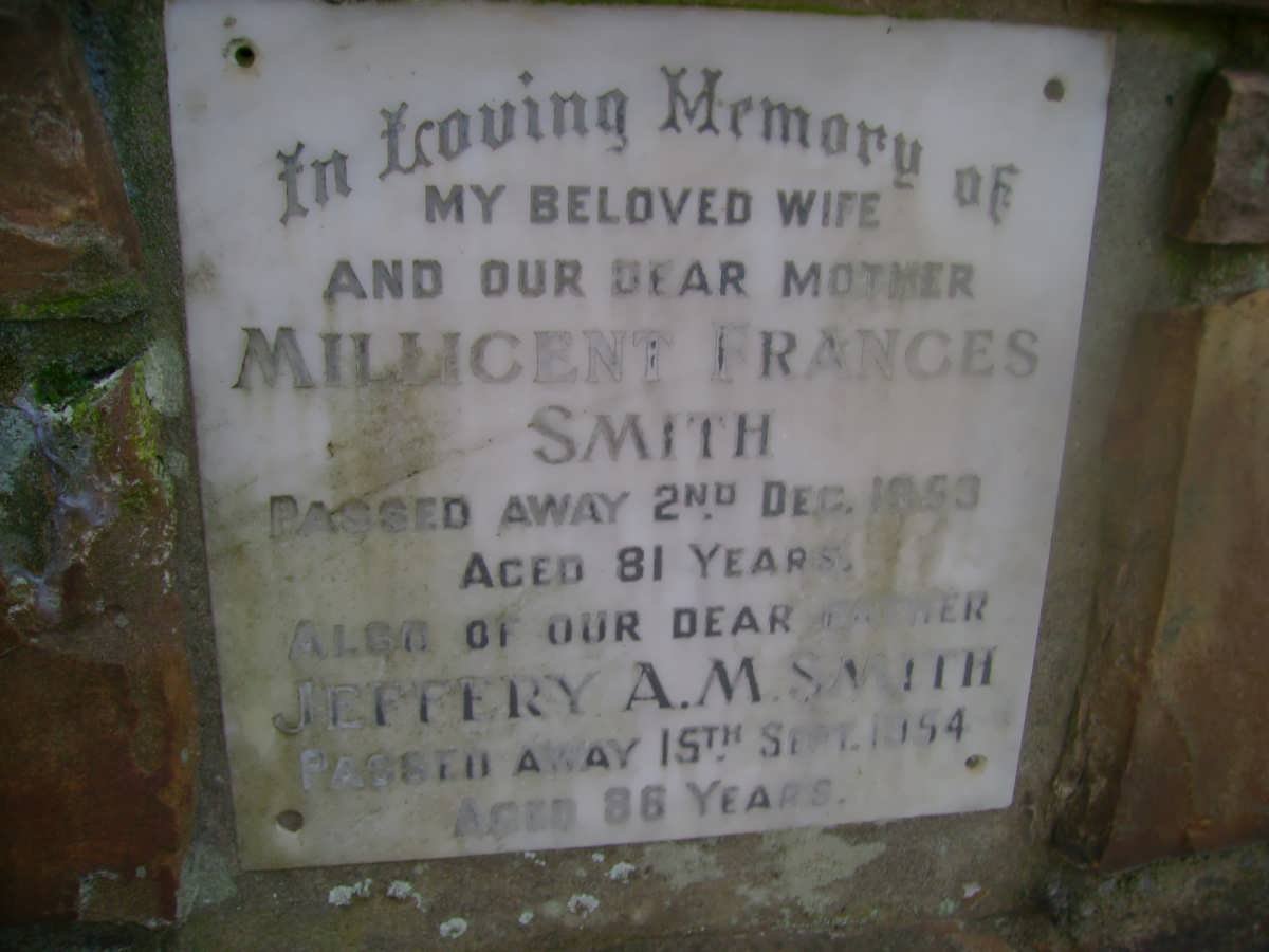 SMITH Jeffery A.M. -1954 &amp; Millicent Frances -1953