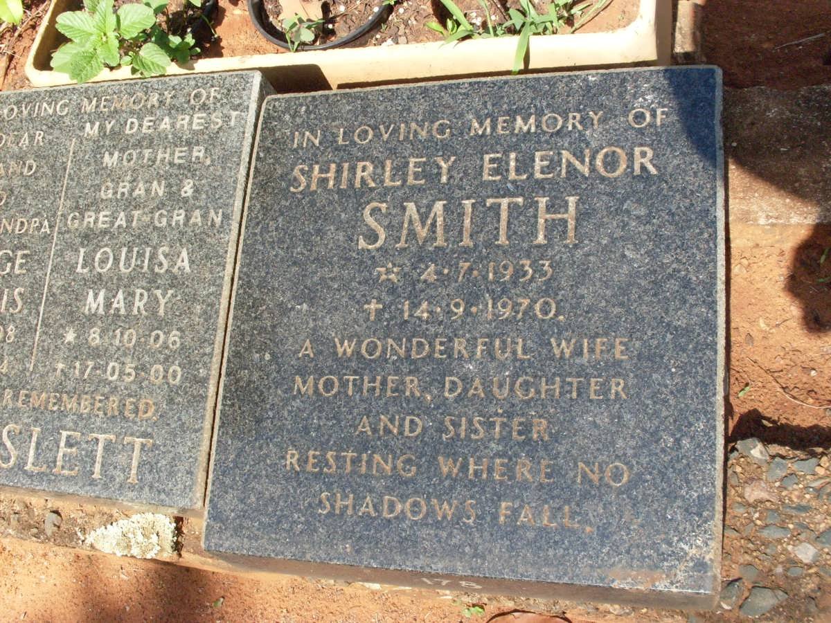 SMITH Shirley Elenor 1933-1970