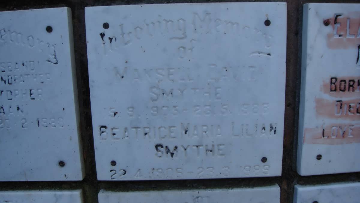 SMYTHE Mansell David 1905-1988 &amp; Beatrice Maria Lilian 1906-1989