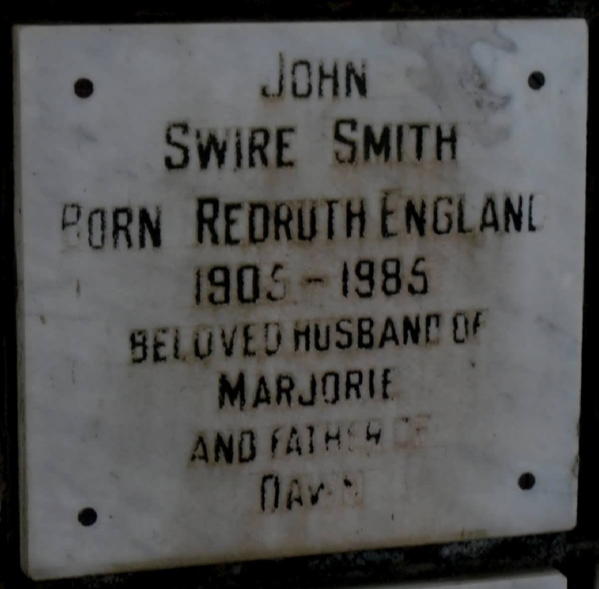 SMITH John Swire 1905-1985