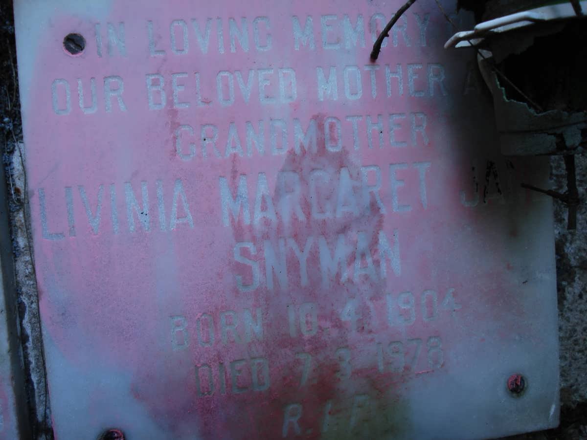 SNYMAN Livinia Margaret Jane 1904-1978