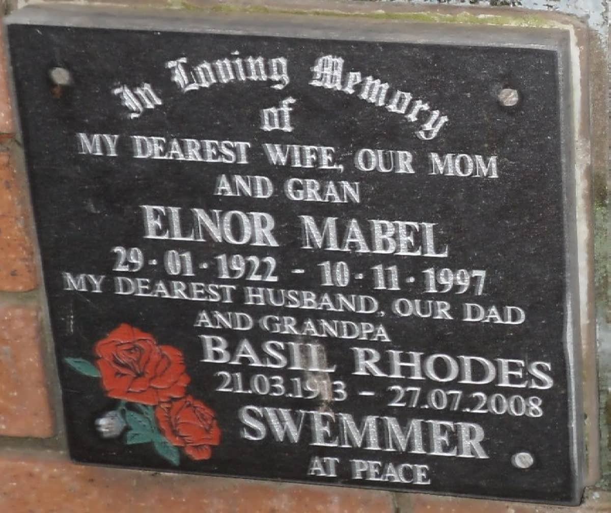 SWEMMER Basil Rhodes 1913-2008 &amp; Elnor Mabel 1922-1997