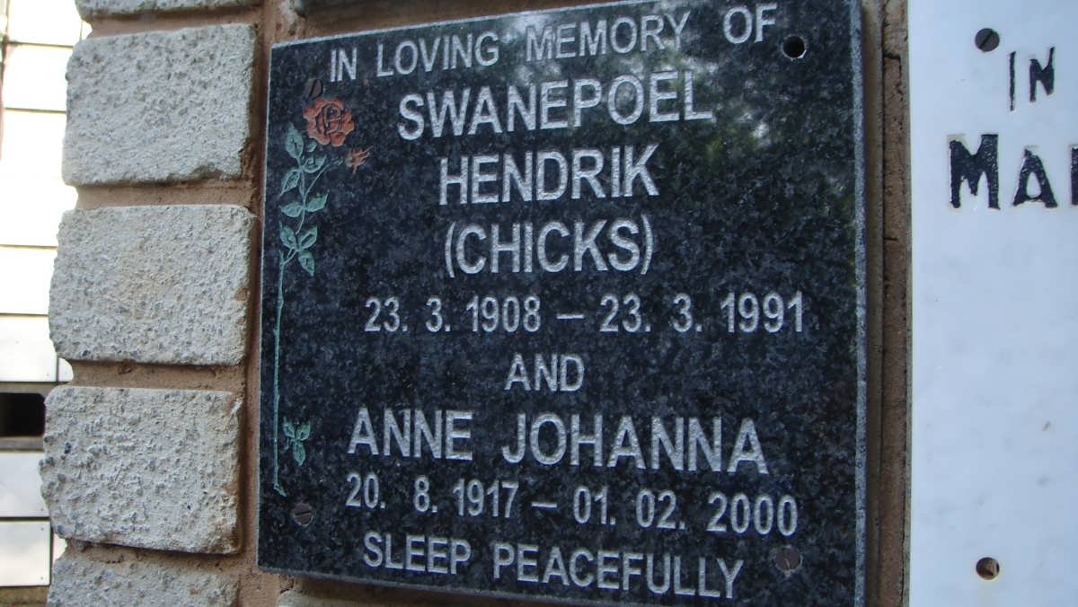 SWANEPOEL Hendrik 1908-1991 &amp; Anne Johanna 1917-2000