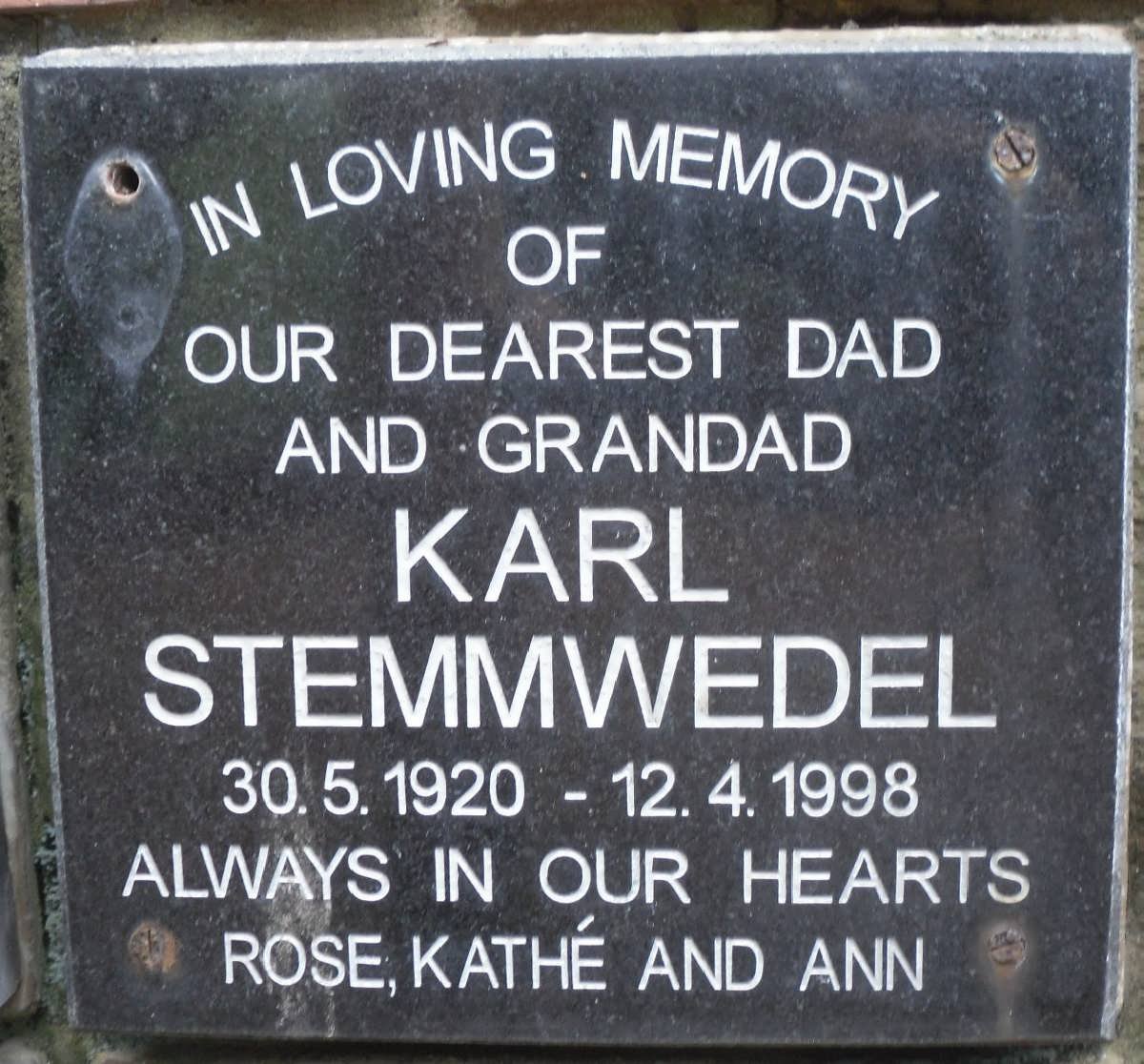 SWEMMWEDEL Karl 1920-1998