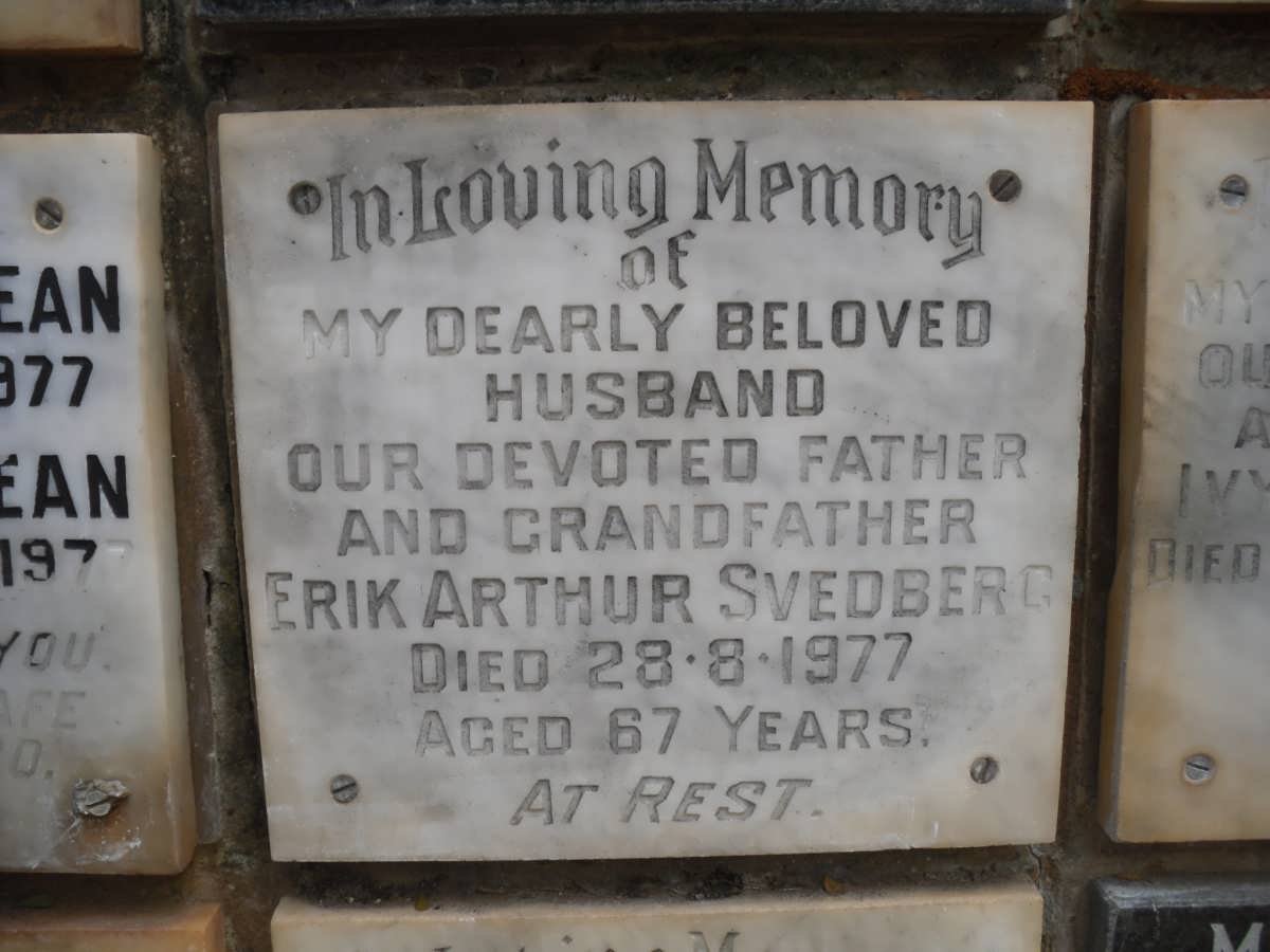 SVEDBERG Erik Arthur -1977