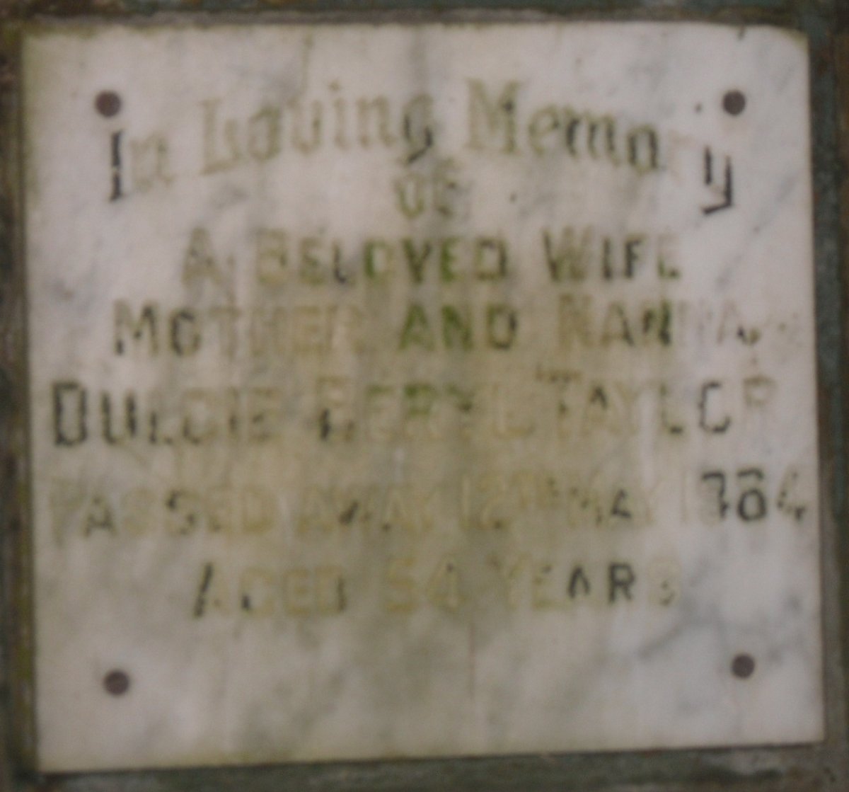 TAYLOR Dulcie Beryl -1984