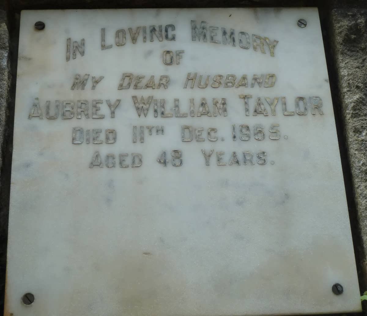 TAYLOR Aubrey William -1965