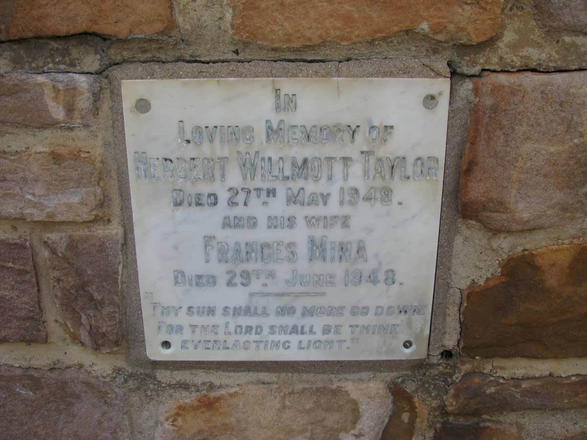 TAYLOR Herbert Willmott -1948 &amp; Frances Mina -1948