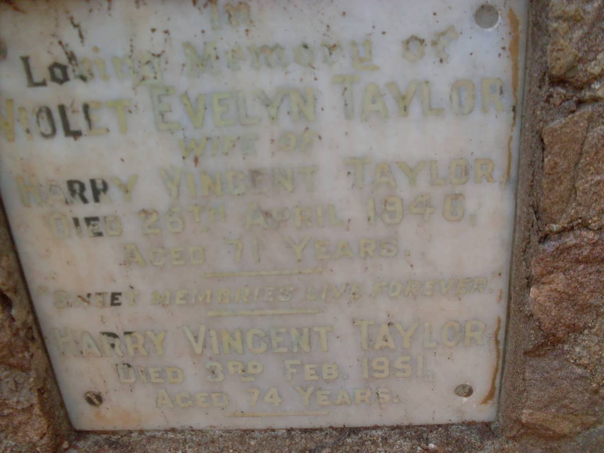 TAYLOR Harry Vincent -1951 &amp; Violet Evelyn -1946