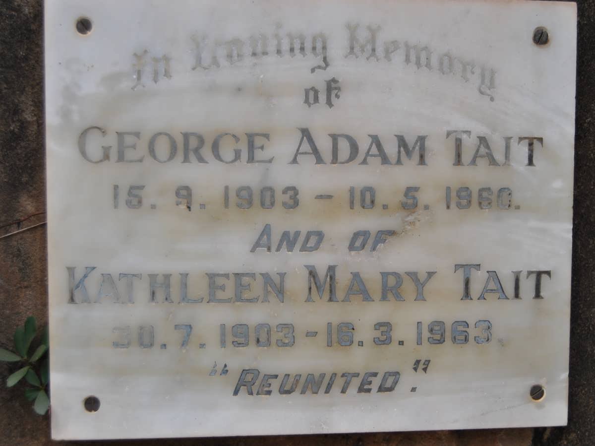 TAIT George Adam 1903-1960 &amp; Kathleen Mary 1903-1963