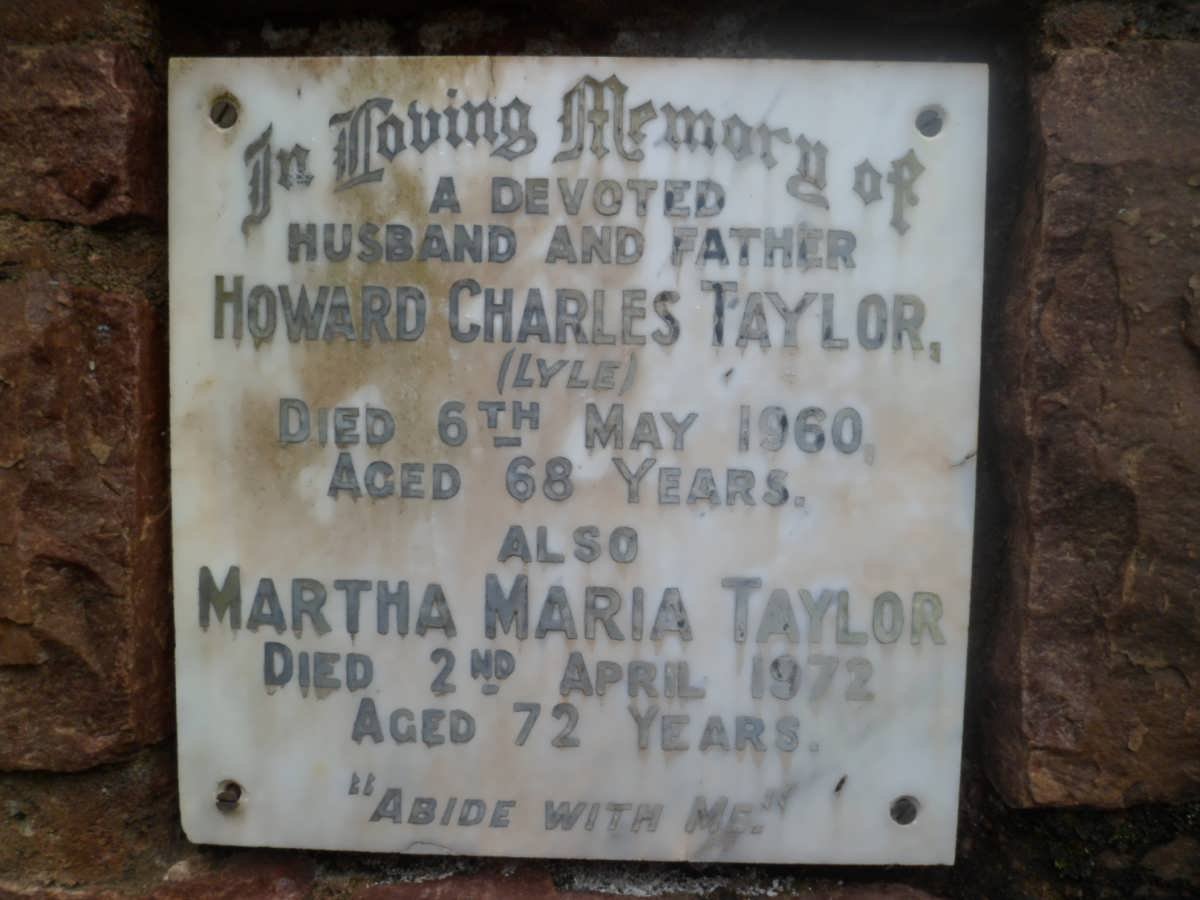 TAYLOR Howard Charles -1960 &amp; Martha Maria -1972