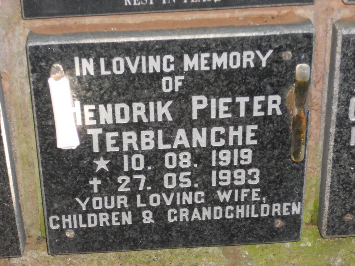 TERBLANCHE Hendrik Pieter 1919-1993