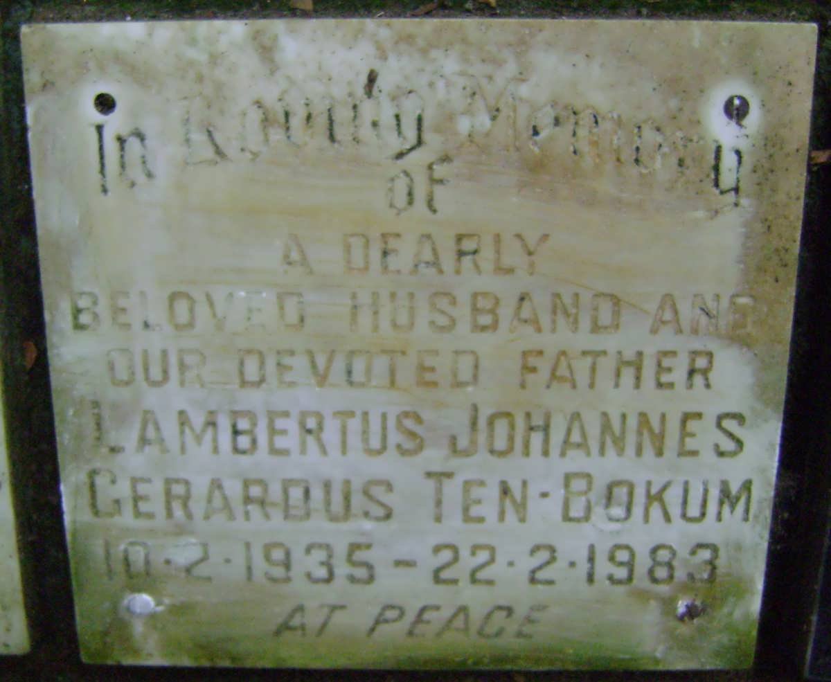 TEN-BOKUM Lambertus Johannes Gerhardus 1935-1983