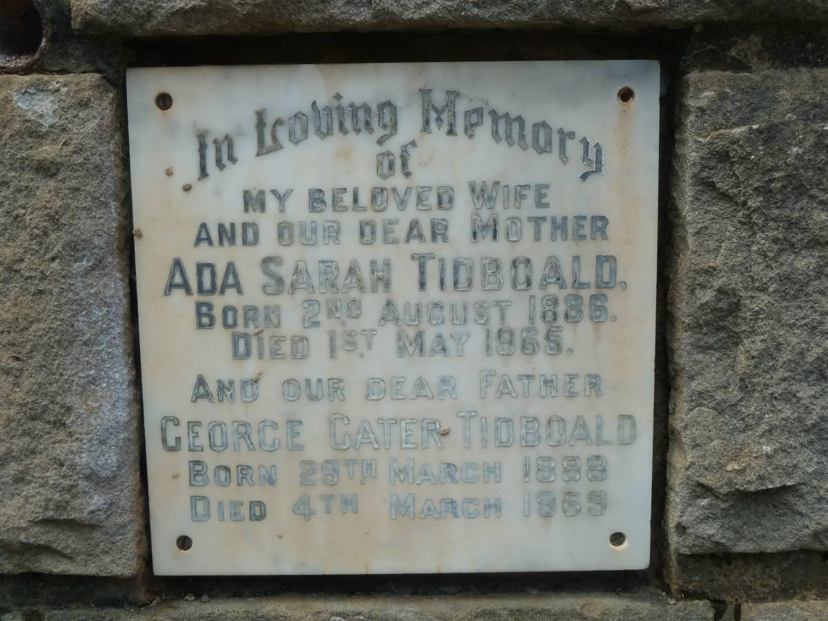 TIDBOALD George Cater 1888-1969 &amp; Ada Sarah 1886-1965
