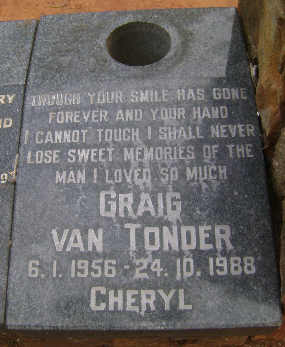 TONDER Graig, van 1956-1988