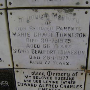 TONNESON Sidney Beaufort -1977 &amp; Marie Grace -1975