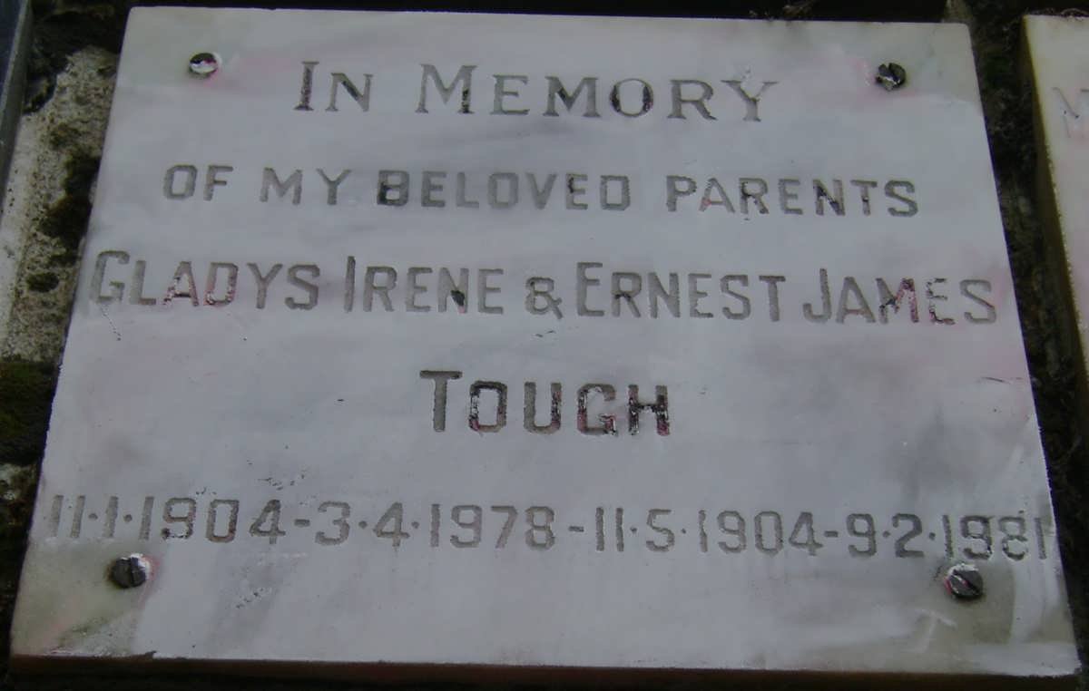 TOUGH Ernest James 1904-1981 &amp; Gladys Irene 1904-1978