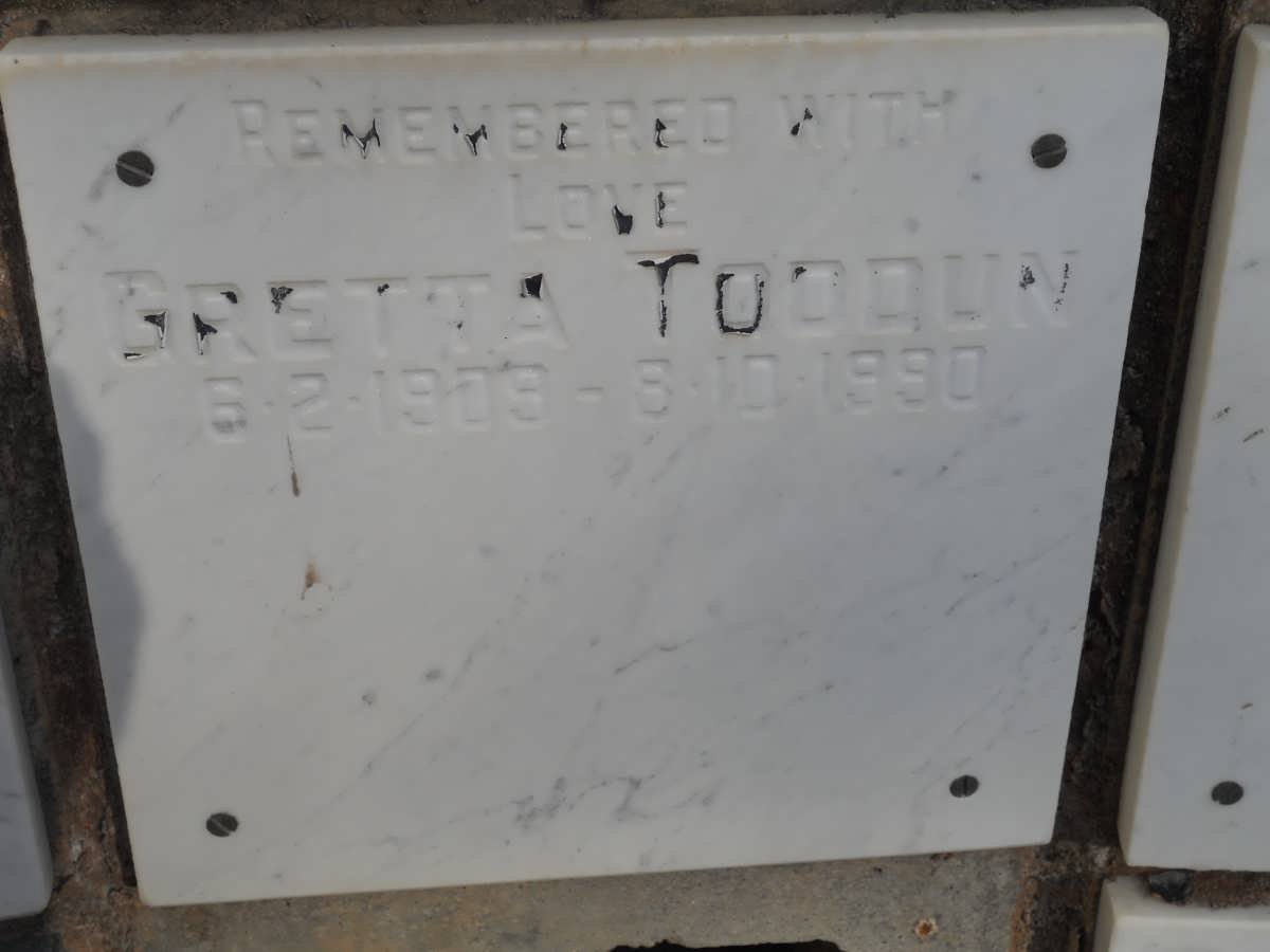 TODDUN Gretta 1909-1990