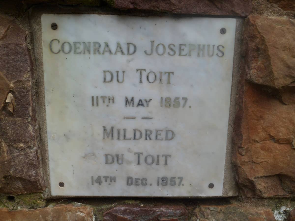 TOIT Coenraad Josephus, du -1957 &amp; Mildred -1957