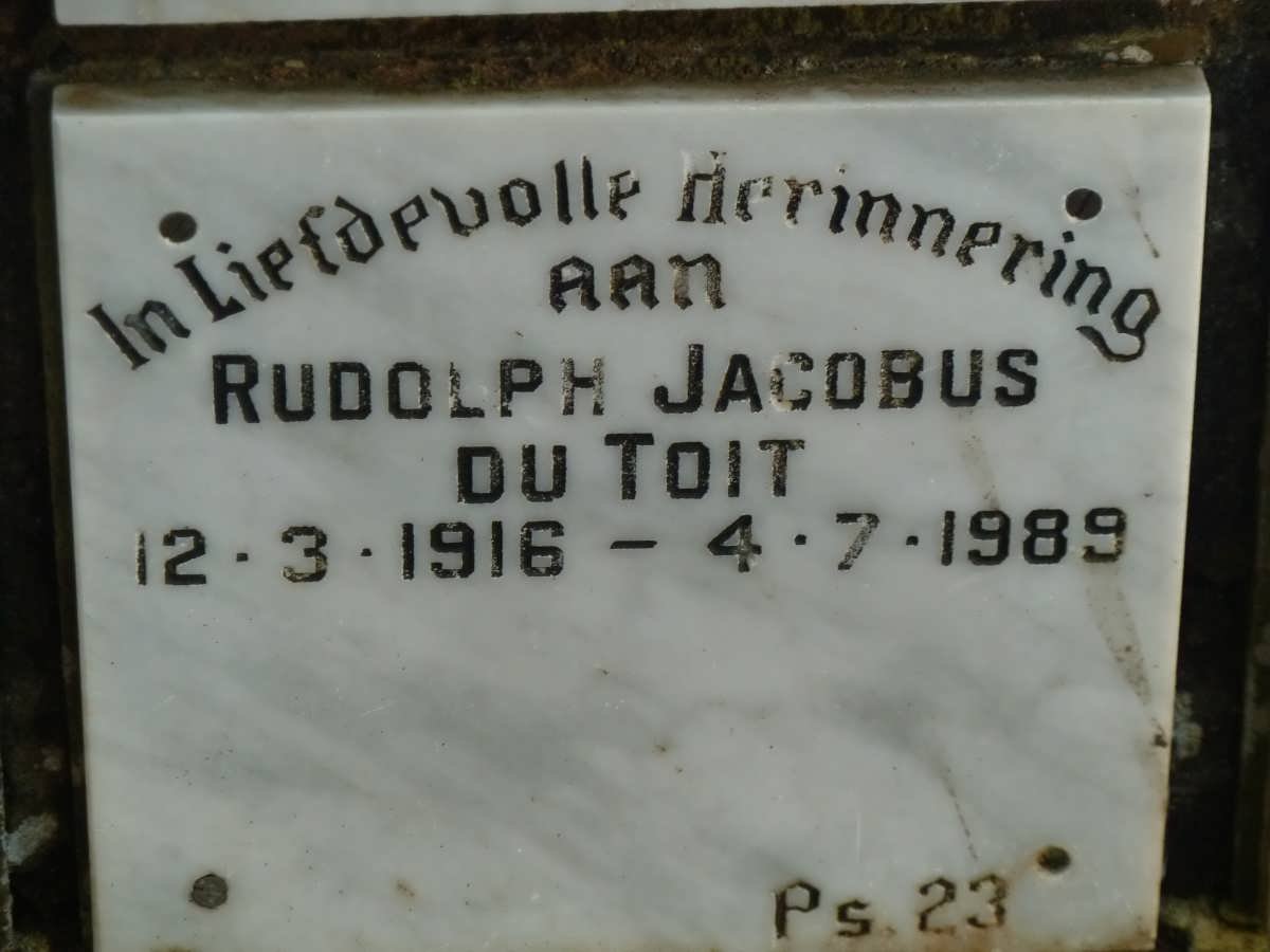 TOIT Rudolph Jacobus, du 1916-1989