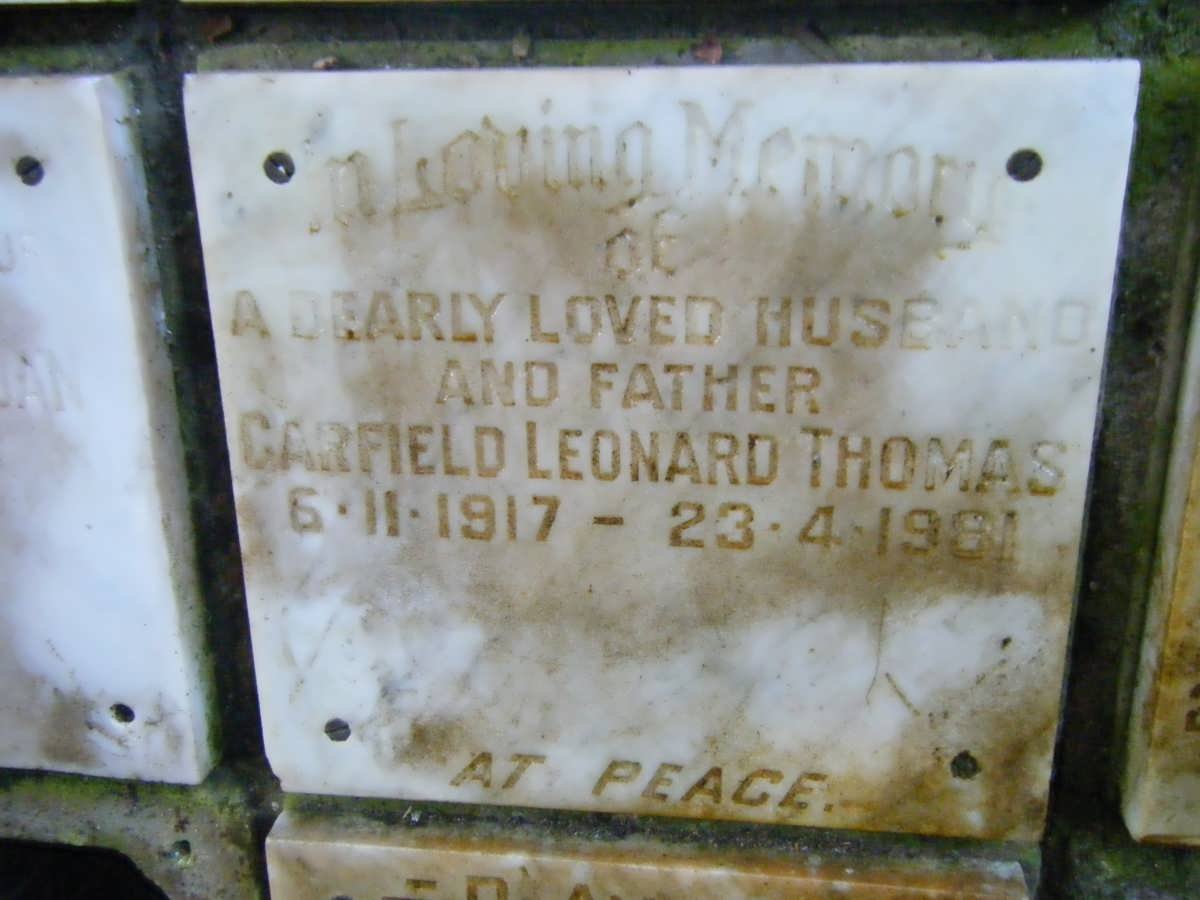 THOMAS Garfield Leonard 1917-1981